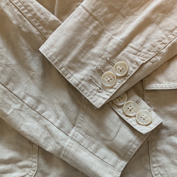 Linen cotton blend Safari style jacket - Picture 6 of 7